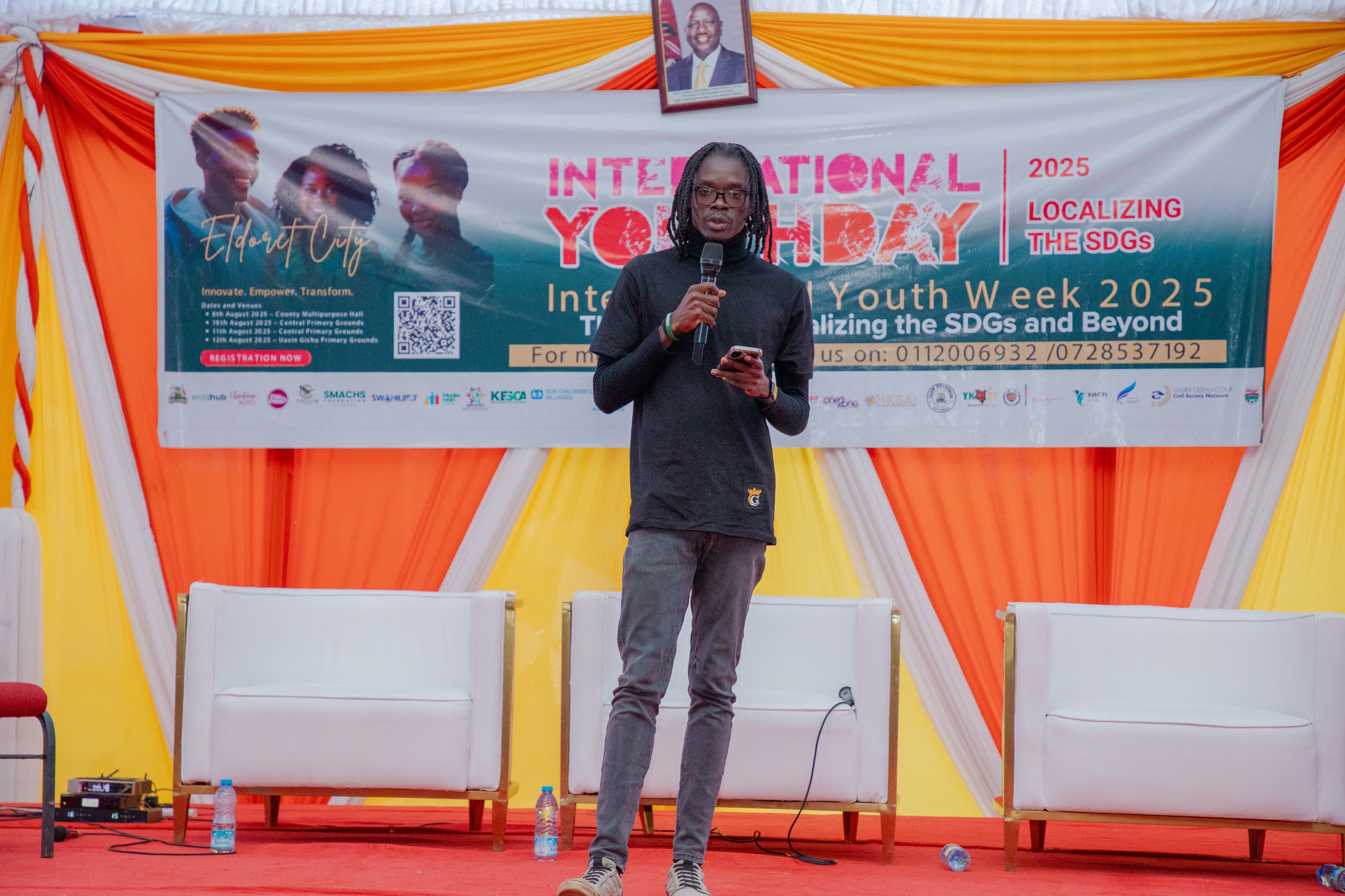 this is me, giving a brief on what was done during the Internation Youth Day Hackathon, in Eldoret, Aug 2025